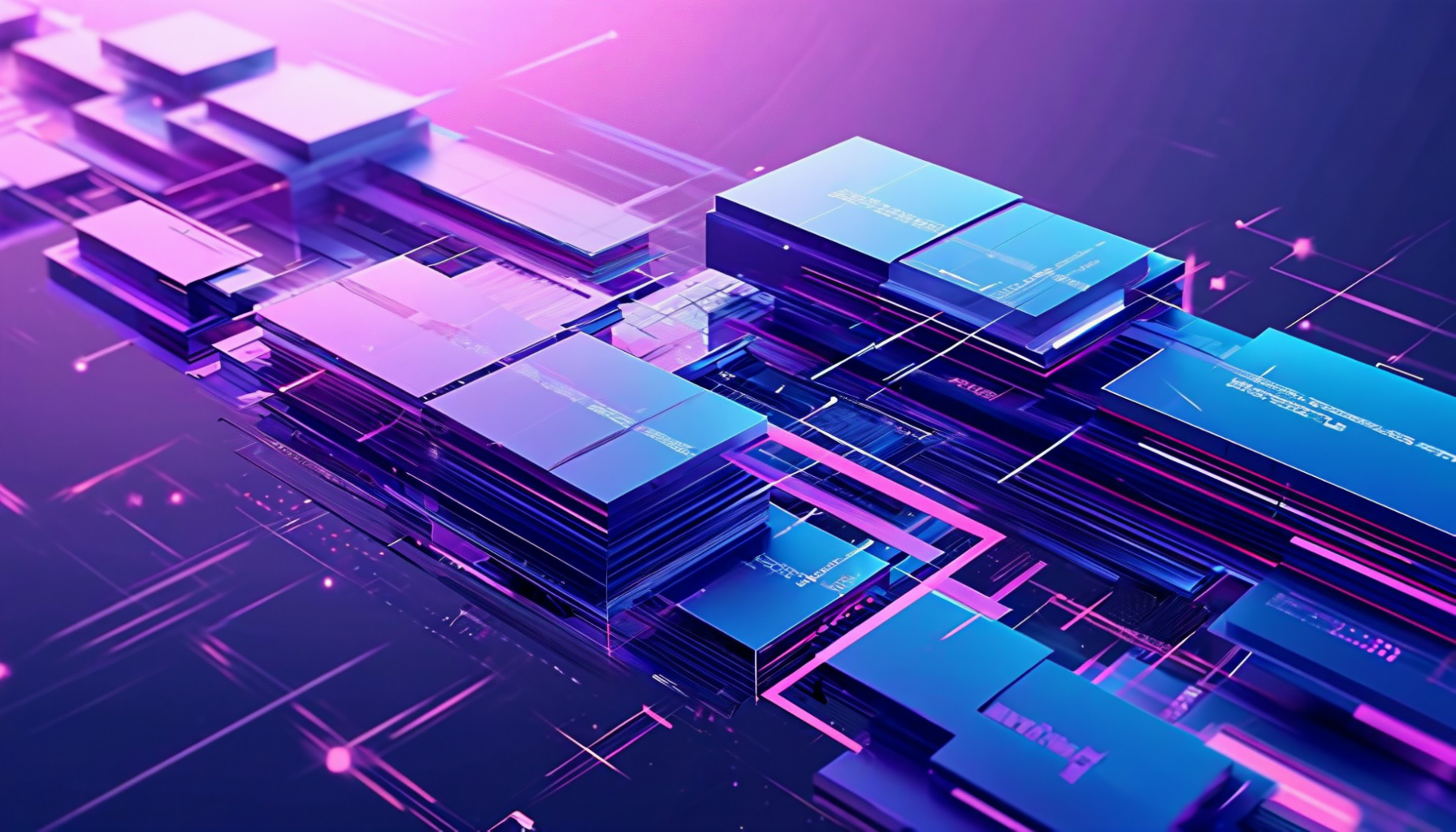Abstract visualization of TypeScript code architecture transformation with geometric shapes and modern gradients