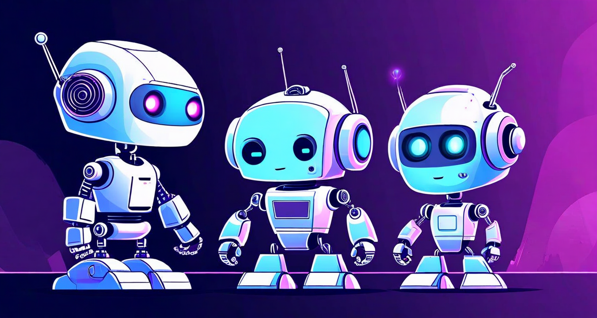 Three different sized robots handling appropriately sized tasks, representing Haiku, Sonnet, and Opus model selection